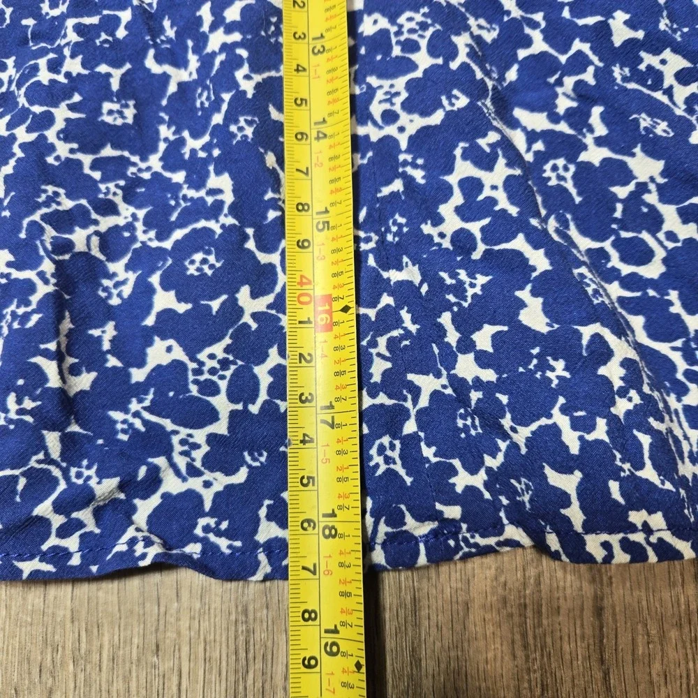 NWT Marine Layer Bonnie Mini Skirt‎ 14 Back Zip Closure White Blue Ditsy Floral